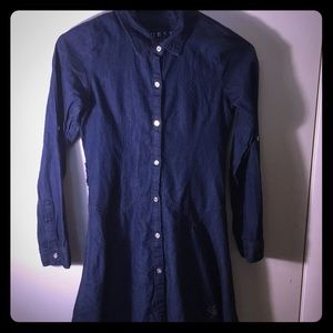 Guess Los Angeles Denim Long Sleeve Dress 14 Youth
